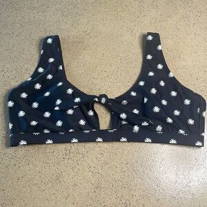 Old Navy tie front daisy print swim bralette bikini top sz XXL